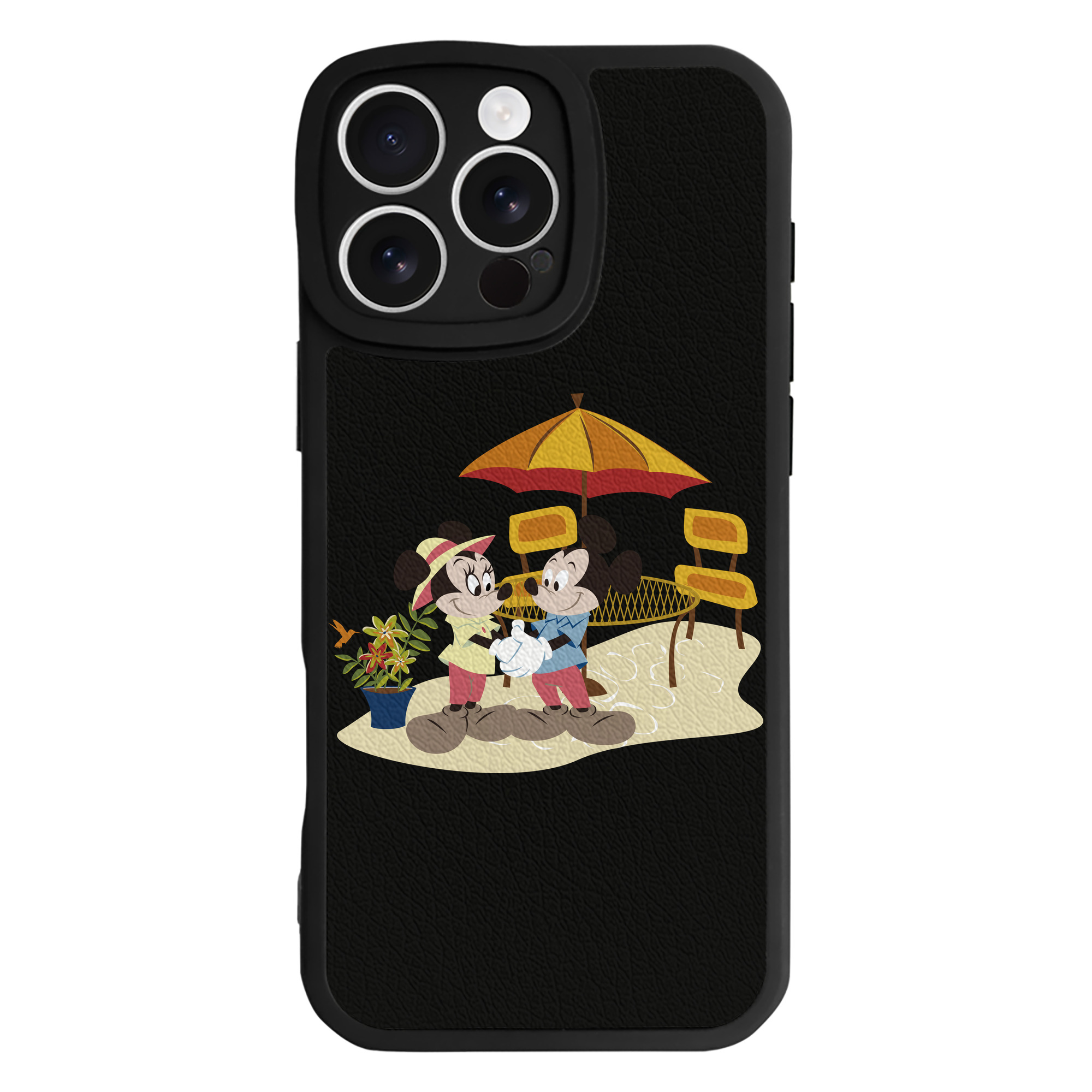 （画像用） ミッキーマウス Mickey Mouse 【iPhone 16シリーズ対応】シリコンスマホケース（レザー調） 材質：シリコン